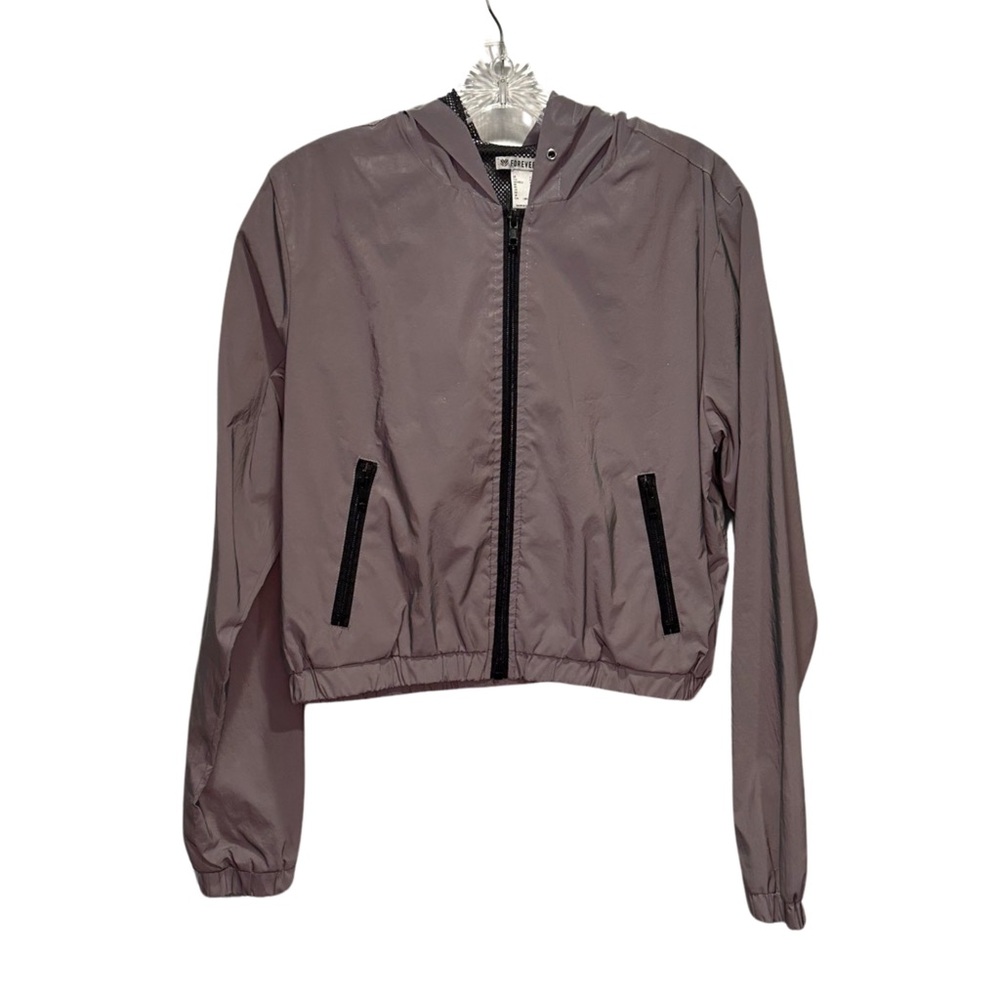 FOREVER 21 - Gray Reflective Windbreaker with Mesh Lining